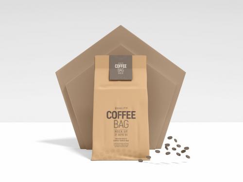 Kraft Paper Coffee Bag Branding Mockup Set