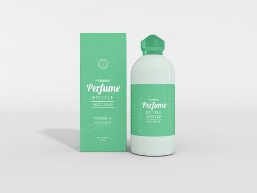 Perfume Spray Bottle with Box Branding Mockup Set