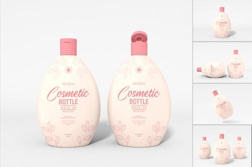 Round Cosmetic Bottle Packaging Mockup Set