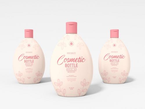 Round Cosmetic Bottle Packaging Mockup Set
