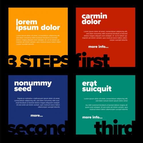 Color Square Infographic Steps Template - 438520898