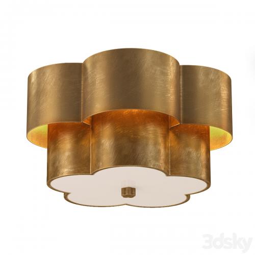 AERIN Modern Arabelle Flush Mount In Gild With Frosted Glass