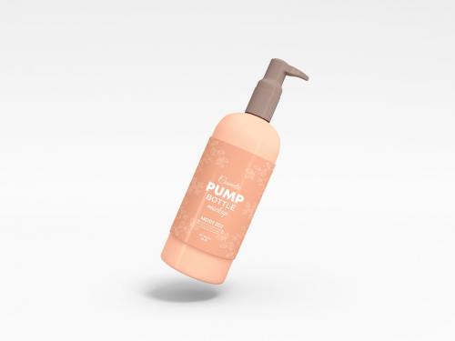 Cosmetic Pump Bottle Packaging Mockup Set