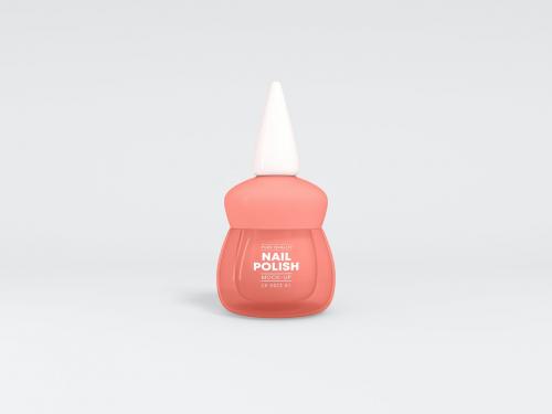 Cosmetic Nail Polish Bottle Branding Mockup Set