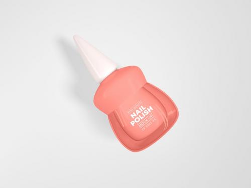 Cosmetic Nail Polish Bottle Branding Mockup Set