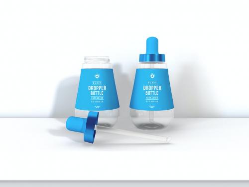 Cosmetic Dropper Bottle Packaging Mockup Set