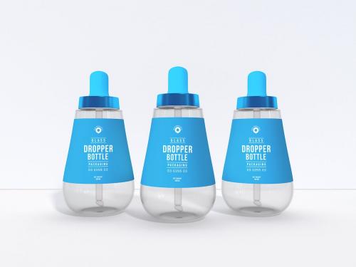 Cosmetic Dropper Bottle Packaging Mockup Set