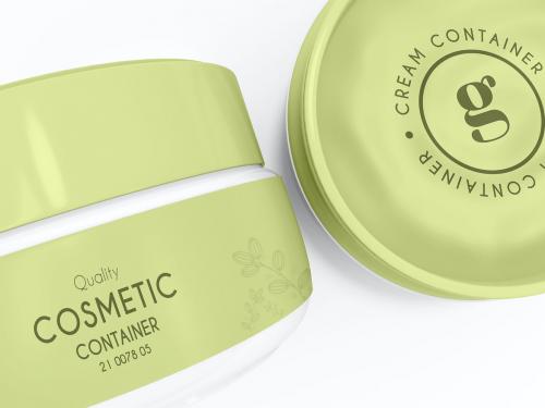 Cosmetic Cream Container Branding Mockup Set