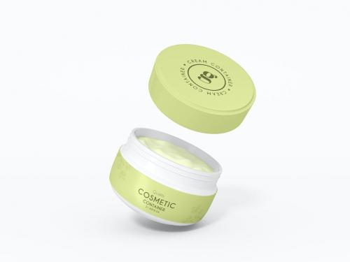 Cosmetic Cream Container Branding Mockup Set