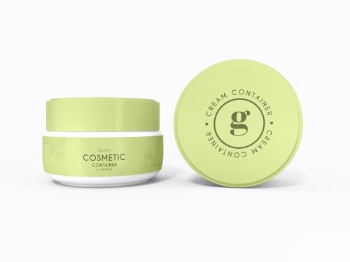 Cosmetic Cream Container Branding Mockup Set