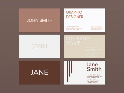 Business Card Layout in Brown Tone - 438522046