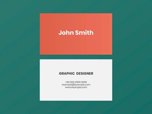 Business Card Layout in Orange and White - 438522051