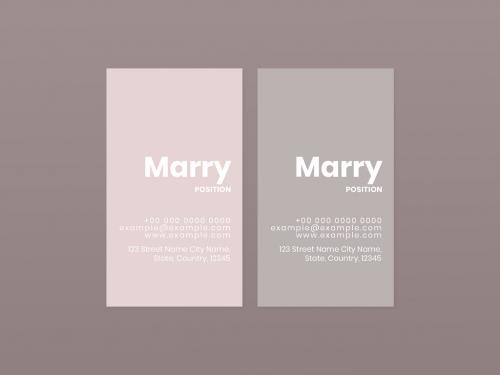 Business Card Layout in Pink and Gray - 438522053