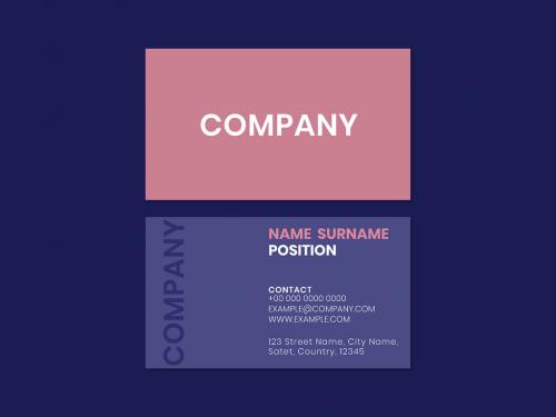 Business Card Layout in Pink and Purple Tone - 438522054