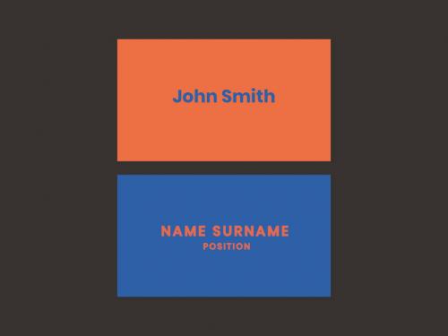 Business Card Layout in Orange and Blue Tone - 438522058