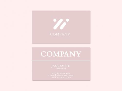 Minimal Business Card Layout in Pink Tone - 438522062