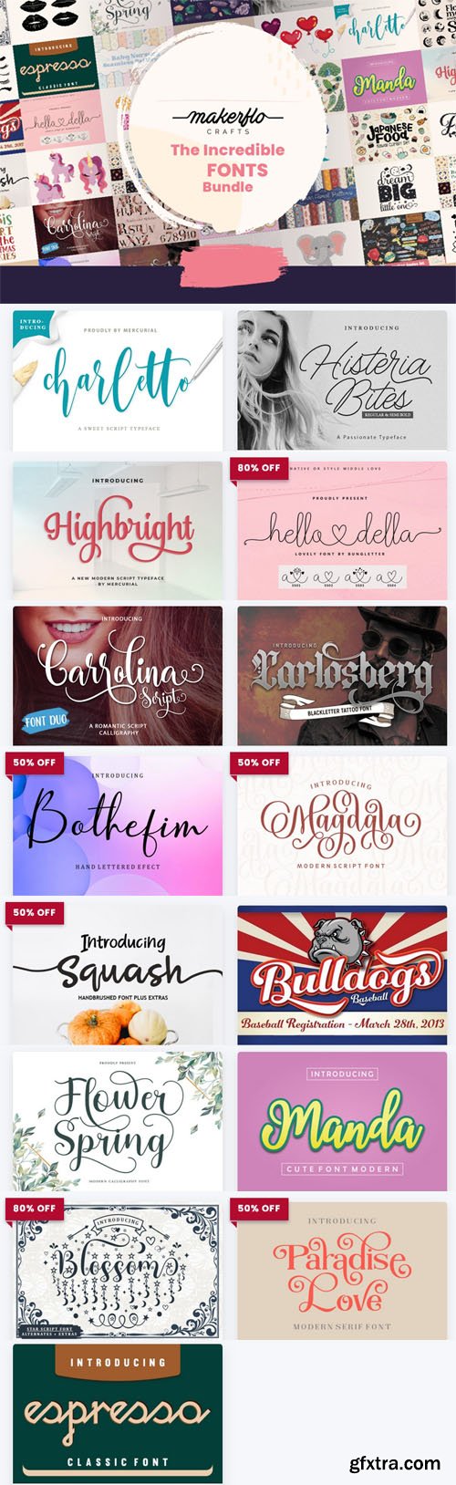 The Incredible Fonts Bundle - 15 Premium Fonts