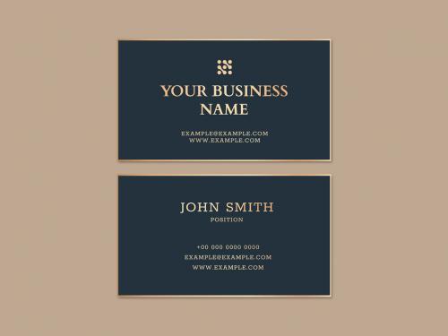 Luxury Business Card Layout in Blue and Gold Tone - 438522071