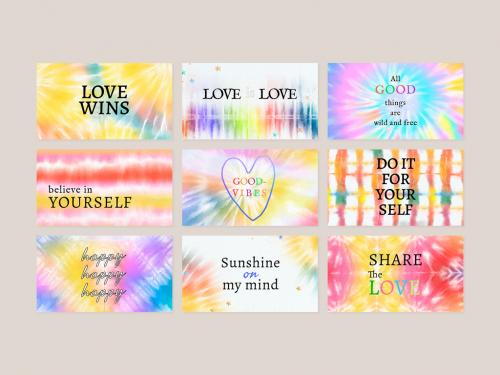 Quote Layout Collection on Tie Dye Background - 438522081