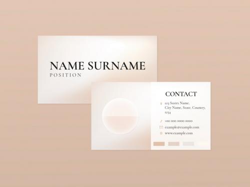 Business Card Layout in Beige - 438536938