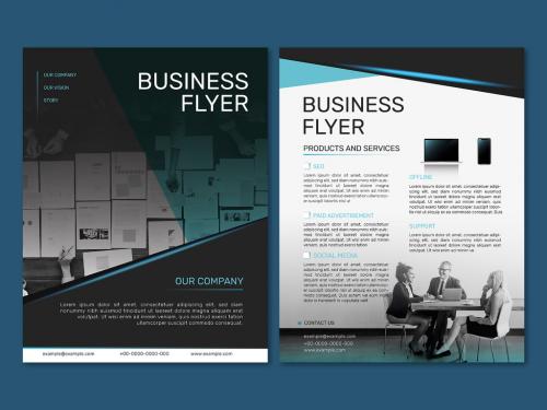 Foldable Business Flyer Layout in Modern Design - 438536941