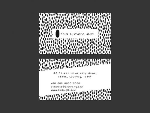 Business Card Editable Layout with Ink Brush Pattern - 438536943