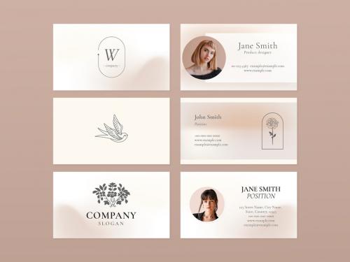 Business Card Layout Set in Feminine theme - 438536950