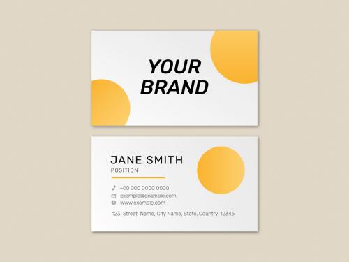 Vibrant Business Card Layout in Yellow - 438536960