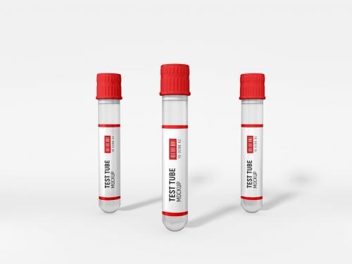 Pharmaceutical Vacuum Test Tube Label Mockup Set