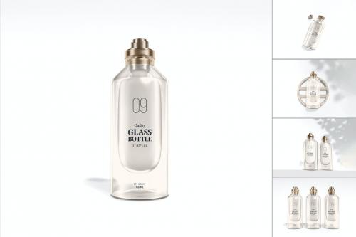 Luxurious Reflective Glass Bottle Branding Mockup