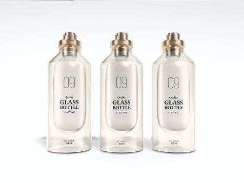 Luxurious Reflective Glass Bottle Branding Mockup