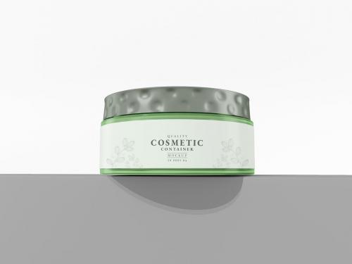 Glossy Cosmetic Cream Container Packaging Mockup S