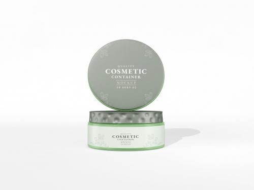 Glossy Cosmetic Cream Container Packaging Mockup S