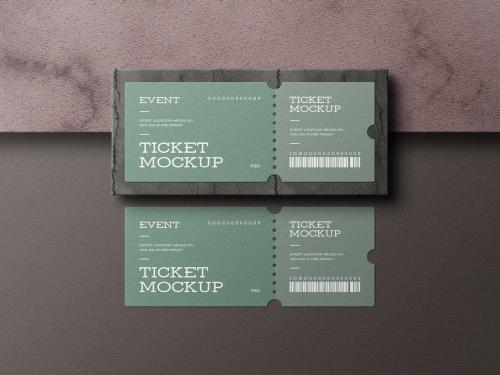 Minimal Event Ticket Stationery Mockup Set