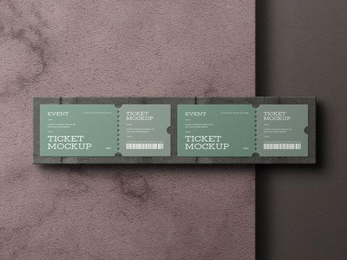 Minimal Event Ticket Stationery Mockup Set