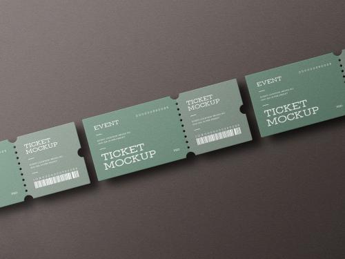 Minimal Event Ticket Stationery Mockup Set