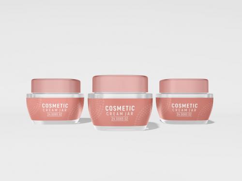 Frosted Glass Cosmetic Cream Jar Packaging Mockups