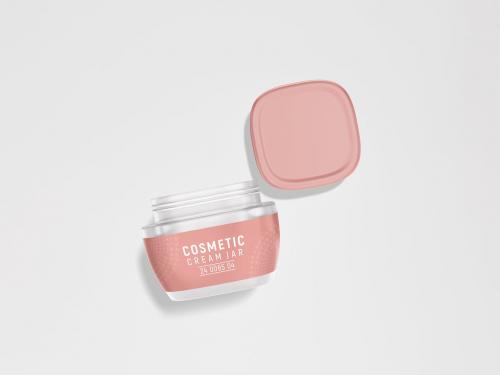 Frosted Glass Cosmetic Cream Jar Packaging Mockups