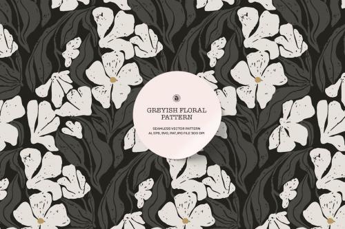 Greyish Floral Wallpaper