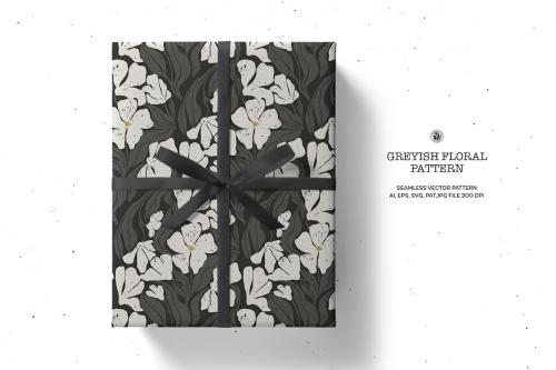 Greyish Floral Wallpaper