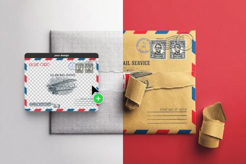 Slim Gift Box Torn Mockup