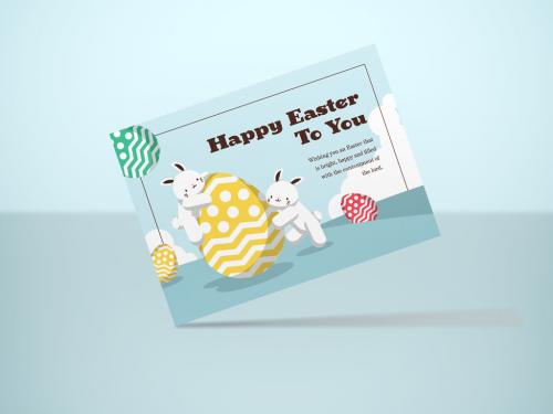 Easter Greeting Card Layout - 438720189