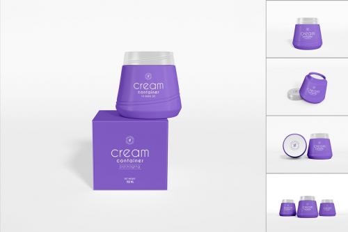 Glossy Cosmetic Cream Container Branding Mockups