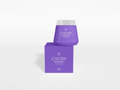 Glossy Cosmetic Cream Container Branding Mockups