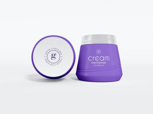 Glossy Cosmetic Cream Container Branding Mockups