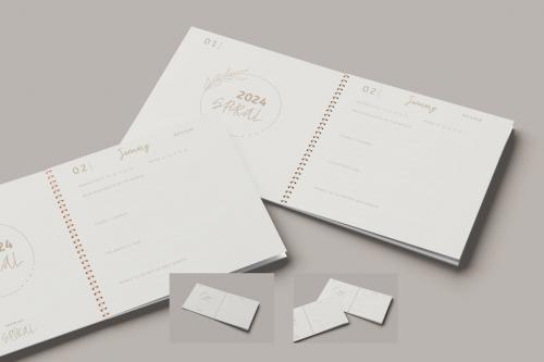 Square Spiral Notebook Mockup