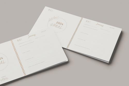 Square Spiral Notebook Mockup