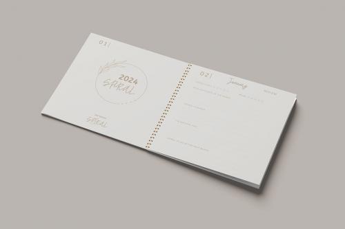 Square Spiral Notebook Mockup