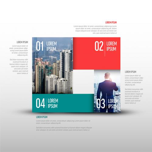 Abstract Rectangle Infographic Layout with Photo Placeholders - 438722185