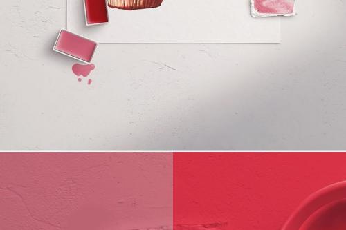 Artistic Watercolor Scene Mockup with Brush